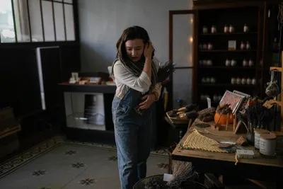 Tiff Piko, coordinator of maker markets for Ohio Winding Road in Shawnee, OH on December 21, 2023. Tiff Piko is a designer, educator, and farmer in Appalachia Ohio.  In 2019 she became the first woman to run for mayor in her hometown of Lancaster, Ohio. Running a zero-dollar grassroots campaign designed to get more people involved in local politics.